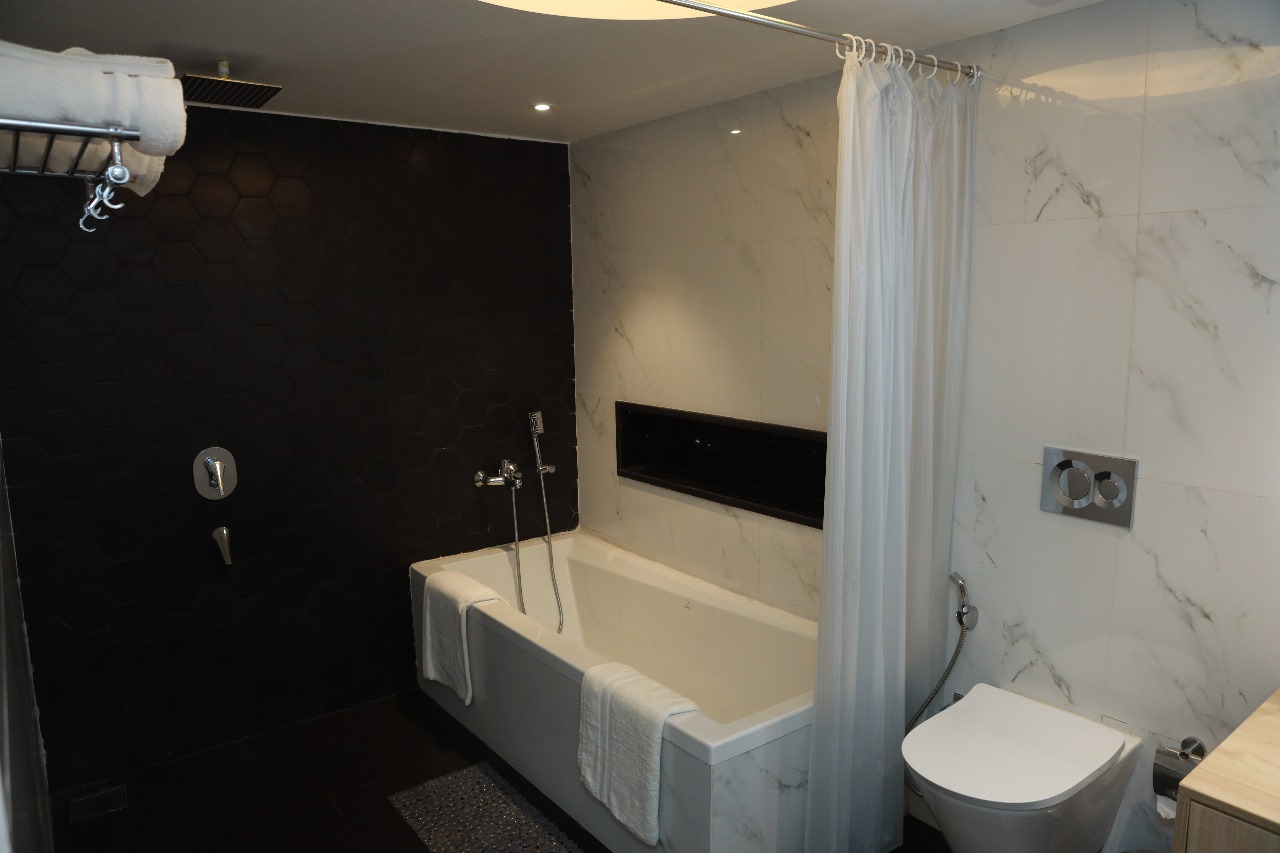 Modern washroom facilities in our guest rooms.